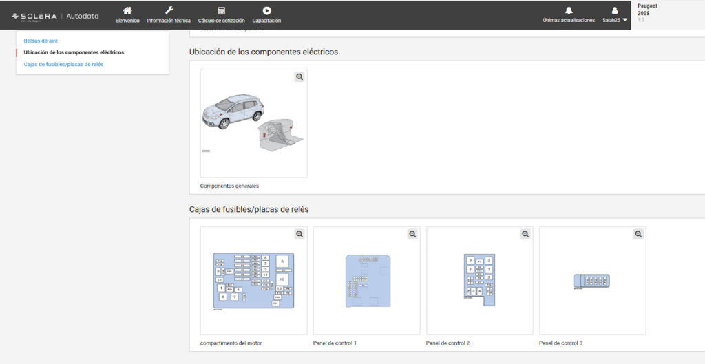 Ubicación exacta de componentes